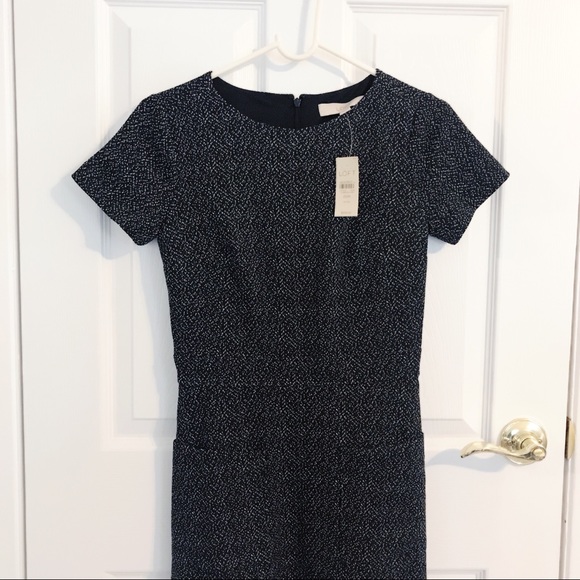 LOFT Flecked Pocket Flare Dress Petite - Picture 3 of 7